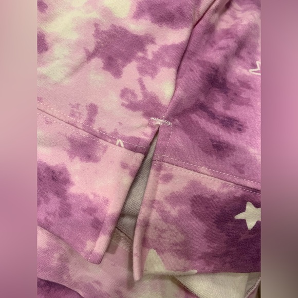 NWT Wildfox Tie Dye Stars 2 Piece loungewear shorts & top purple white Size XL - Picture 9 of 9